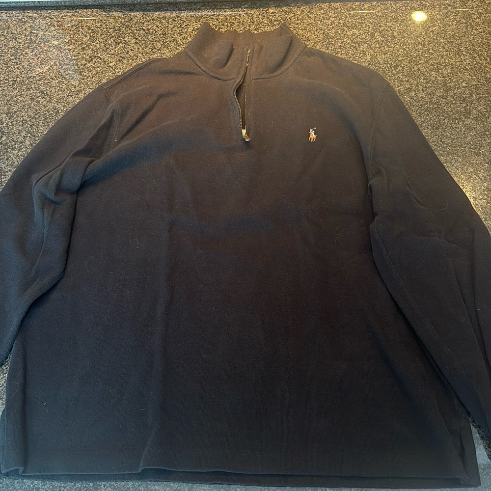 Men’s Polo black estate rib sweater